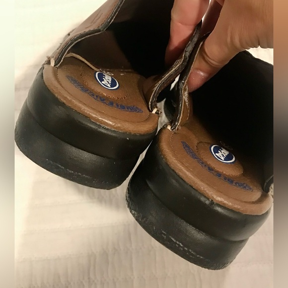 Dr Scholls Margie Double Air Pillo SlideOn Mules Brown Leather size 71/2 - Picture 2 of 5